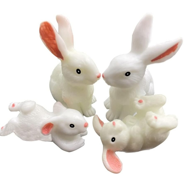 Blminiature Miniature White Ceramic White Bunny Rabbit