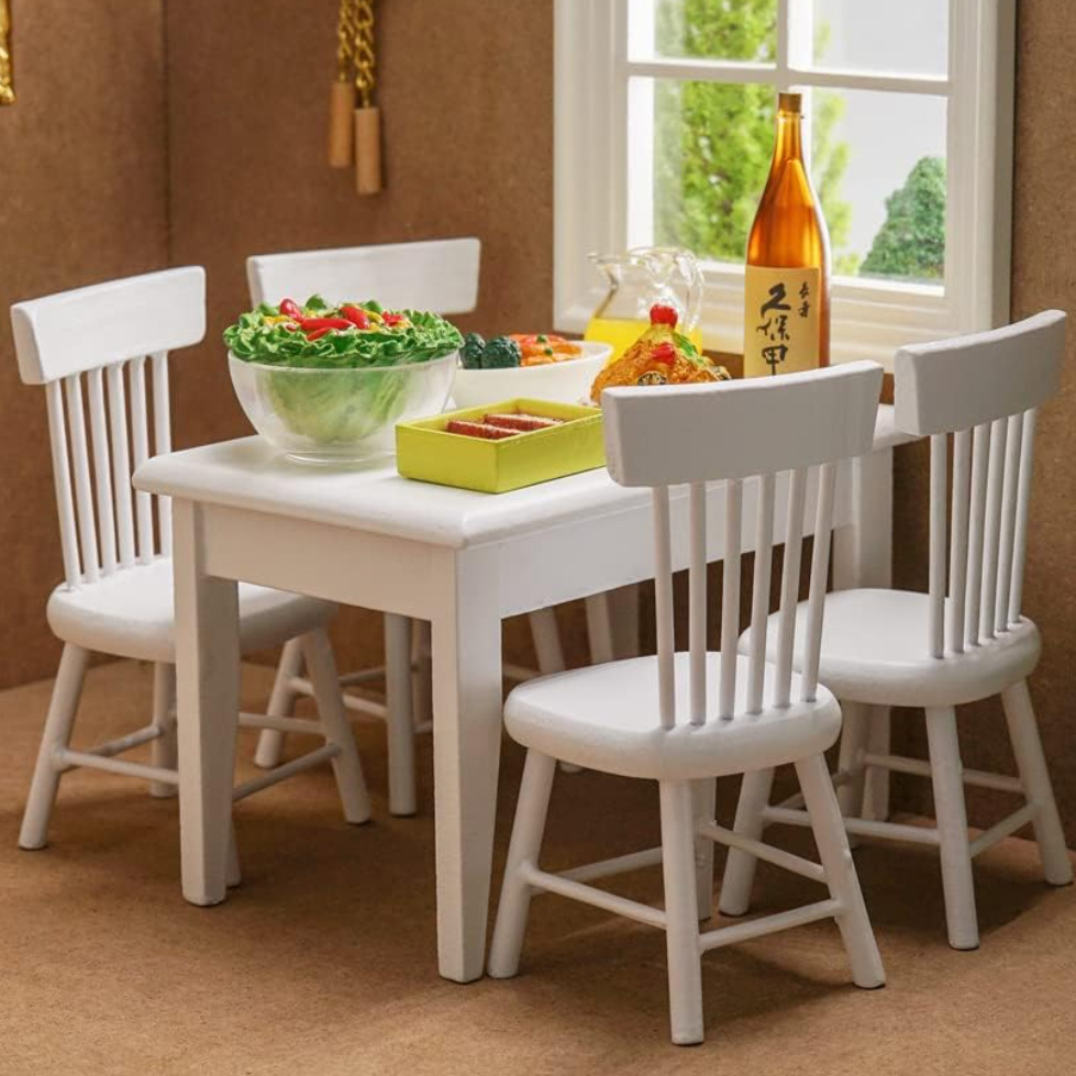 Blminiatures 1:12 - 1" Scale White Dollhouse Miniature Kitchen Table