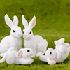Blminiature Miniature White Ceramic White Bunny Rabbit