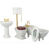 Blminiatures 4-Piece White Porcelain Dollhouse Miniature Bathroom Set