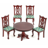 Blminiatures 1:12 - 1" Scale Dollhouse Miniature Mahogany Dining Room Set (Set of 6)