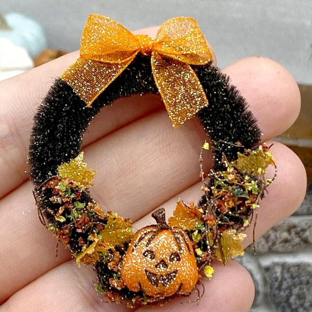 Blminiatures 1/12 Scale Halloween Dollhouse Miniature Wreath