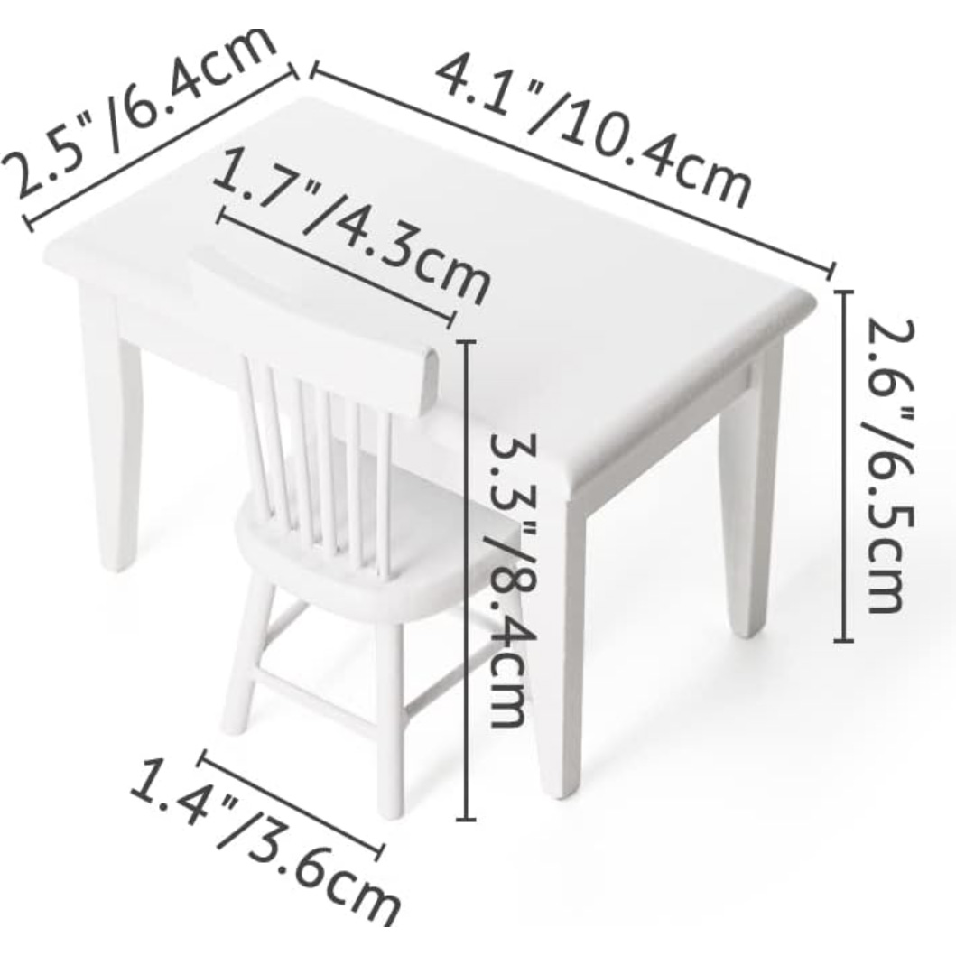 Blminiatures 1:12 - 1" Scale White Dollhouse Miniature Kitchen Table