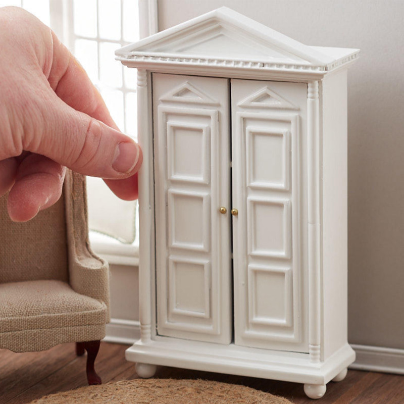 blminiatures 1:12 - 1" Scale Dollhouse Miniature White Storage Cabinet
