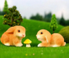 Blminiature Miniature White Ceramic White Bunny Rabbit