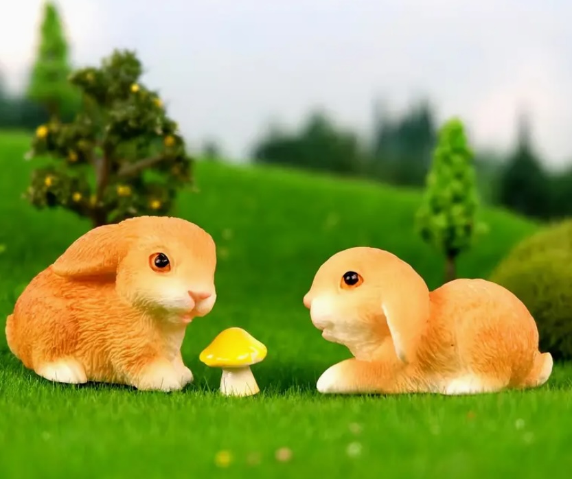 Blminiature Miniature White Ceramic White Bunny Rabbit