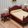 Blminiatures 1:12 - 1" Scale Dollhouse Miniature Mahogany Double Bed