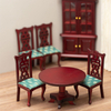 Blminiatures 1:12 - 1" Scale Dollhouse Miniature Mahogany Dining Room Set (Set of 6)