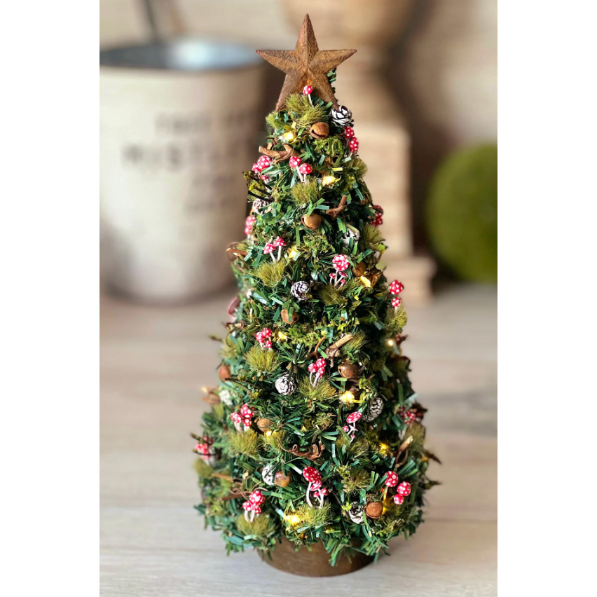 Blminiatures 1:12 - 1" Scale Dollhouse Miniature 11cm Miniature Decorated Bottle Brush Tree