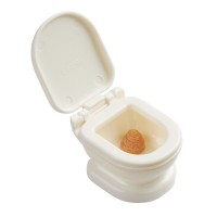 BLMINIATURES 1:12 - 1" Scale Dollhouse Miniature Season Decoration Christmas Miniature Toilet (Plastic, 1-Piece, 4.5cm)