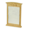 BLMINIATURES 1:12 - 1" Scale Dollhouse Miniature Season Decoration Christmas Miniature Arched Mirror with Light Oak Frame (Light Oak, 5.9 x 8.5cm)