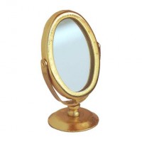 BLMINIATURES 1:12 - 1" Scale Dollhouse Miniature Season Decoration Christmas Miniature Gold Standing Mirror (Gold, 4.7cm)