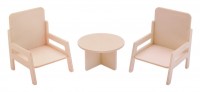 BLMINIATURES 1:12 - 1" Scale Dollhouse Miniature Season Decoration Christmas Set of Miniature Living Room Furniture (Natural Wood, Craft Kit)