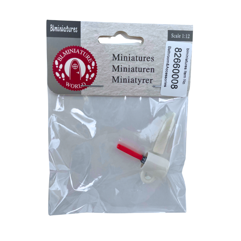 BLMINIATURES 1:12 - 1" Scale Bathroom Miniature Toothbrush Cup and Toothpaste Set (Set of 3)