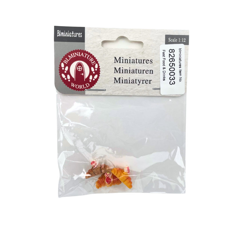 BLMINIATURES 1:12 - 1" Scale Dollhouse Miniature Croissants (Pack of 2)