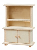 BLMINIATURES 1:12 - 1" Scale Dollhouse Miniature Season Decoration Christmas Miniature Cabinet Shelf (Natural Wood, 1-Piece, 10.1cm)