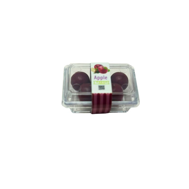 blminiatures 1:12 Scale Dollhouse Miniature Red Apple Pack, 4pcs Mini Fruit in Plastic Punnet, Dollhouse Kitchen & Grocery Decor