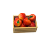 Blminiatures 1:12 Scale Dollhouse Miniature Apple Crate - 1pc Wooden Crate with 8 Red Apples for Dollhouse Market Decor