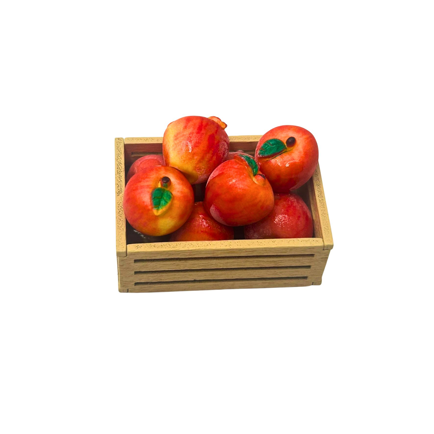 Blminiatures 1:12 Scale Dollhouse Miniature Apple Crate - 1pc Wooden Crate with 8 Red Apples for Dollhouse Market Decor