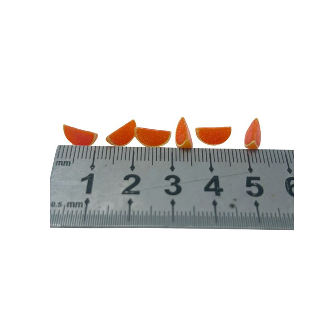 blminiatures 1:12 Scale Dollhouse Miniature Orange Slices - 6pcs Tiny Fruit Wedges (1cm Each) for Dollhouse Kitchen Decor