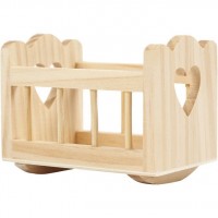 BLMINIATURES 1:12 - 1" Scale Dollhouse Miniature Season Decoration Christmas Miniature Wooden Cradle (Natural Wood, 1-Piece, 8cm)