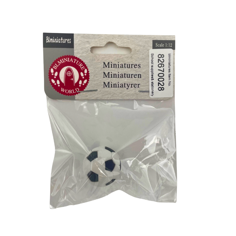 BLMINIATURES 1:12 - 1" Scale Dollhouse Miniature School Supplies & Stationery Miniature Soccer Ball (Black & White)