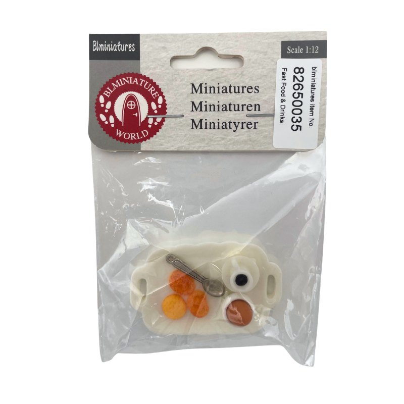 BLMINIATURES 1:12 - 1" Scale Dollhouse Miniature Breakfast Tray Set