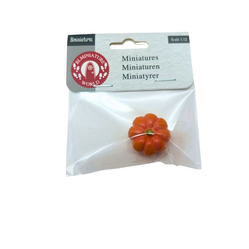 Blminiatures 1:12 Scale Dollhouse Miniature Pumpkin - 1pc Tiny Fall Vegetable for Dollhouse Kitchen Decor