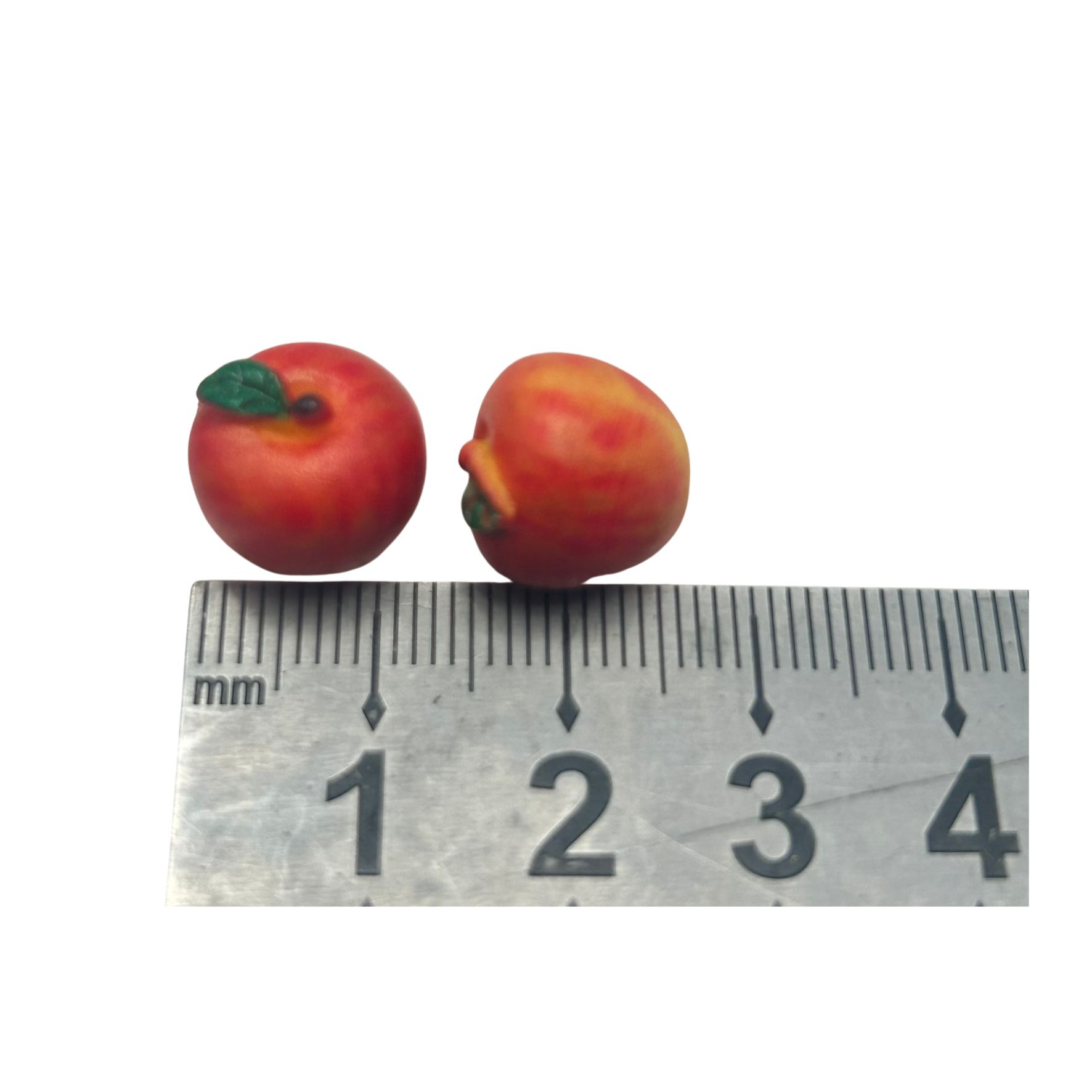 Blminiatures 1:12 Scale Dollhouse Miniature Red Apples - 2pcs Tiny Whole Fruit (1.2cm) for Dollhouse Kitchen Decor