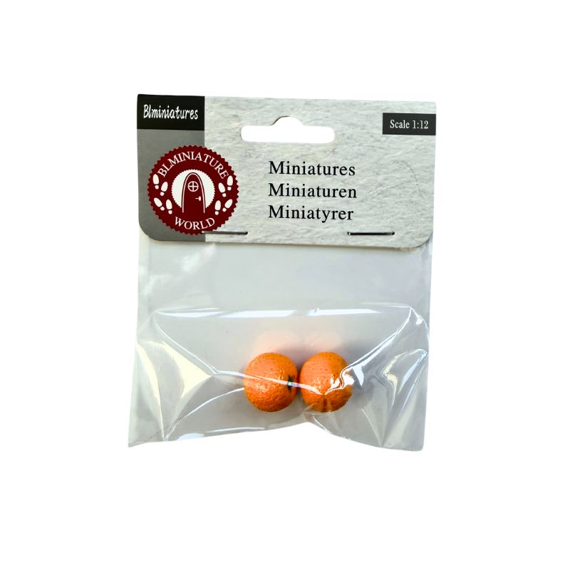 Blminiatures 1:12 Scale Dollhouse Miniature Oranges/Mandarins - 2pcs Tiny Whole Fruit (1cm) for Dollhouse Kitchen Decor