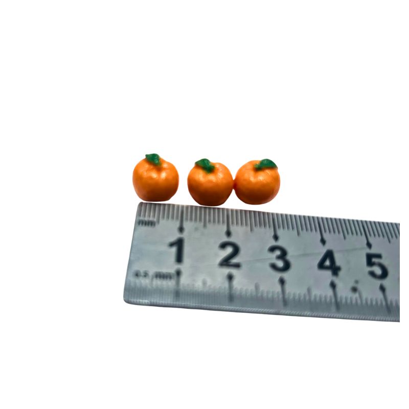 blminiatures 1:12 Scale Dollhouse Miniature Tangerines/Mandarins - 3pcs Tiny Whole Fruit (1cm) for Dollhouse Kitchen Decor