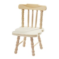 BLMINIATURES 1:12 - 1" Scale Dollhouse Miniature Season Decoration Christmas Miniature Kitchen Chair (Natural Wood, 1-Piece, 7.5cm)
