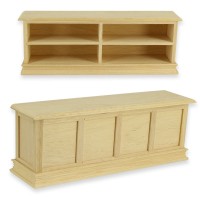 BLMINIATURES 1:12 - 1" Scale Dollhouse Miniature Season Decoration Christmas Miniature Shop Counter (Natural Wood, 18 x 4.8 x 6.8cm)