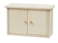 BLMINIATURES 1:12 - 1" Scale Dollhouse Miniature Season Decoration Christmas Miniature Cabinet with Doors (Natural Wood, 8.5 x 3.5 x 5.6cm)