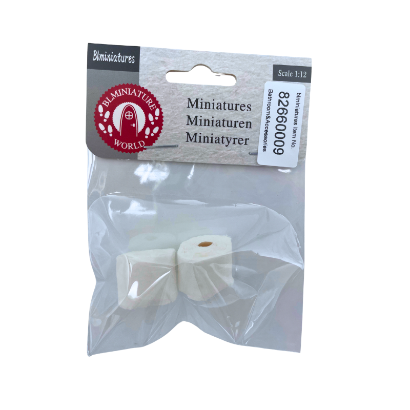 BLMINIATURES 1:12 - 1" Scale Bathroom Miniature Toilet Paper Rolls (Pack of 2)