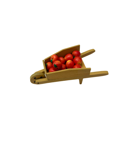 blminiatures Dollhouse Miniature Apple Wheelbarrow