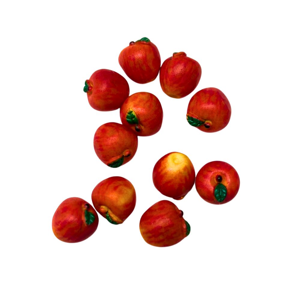 Blminiatures 1:12 Scale Dollhouse Miniature Red Apples - 2pcs Tiny Whole Fruit (1.2cm) for Dollhouse Kitchen Decor