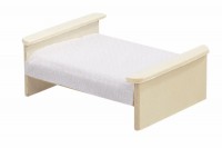 BLMINIATURES 1:12 - 1" Scale Dollhouse Miniature Season Decoration Christmas Miniature Bed (Natural Wood, 1-Piece, 9cm)