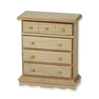 BLMINIATURES 1:12 - 1" Scale Dollhouse Miniature Season Decoration Christmas Miniature Chest of Drawers (Natural Wood, 8 x 10 x 3.5cm)