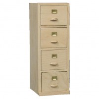 BLMINIATURES 1:12 - 1" Scale Dollhouse Miniature Season Decoration Christmas Miniature Filing Cabinet with 4 Drawers (Natural Wood, 12cm)