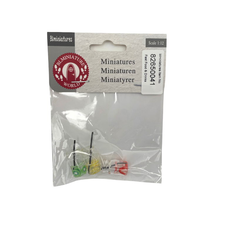 BLMINIATURES 1:12 - 1" Scale Dollhouse Miniature Colorful Drink Cups (Set of 3)