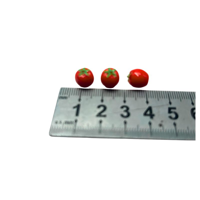blminiatures 1:12 Scale Dollhouse Miniature Cherry Tomatoes - 3pcs Tiny Vegetables for Dollhouse Kitchen Decor