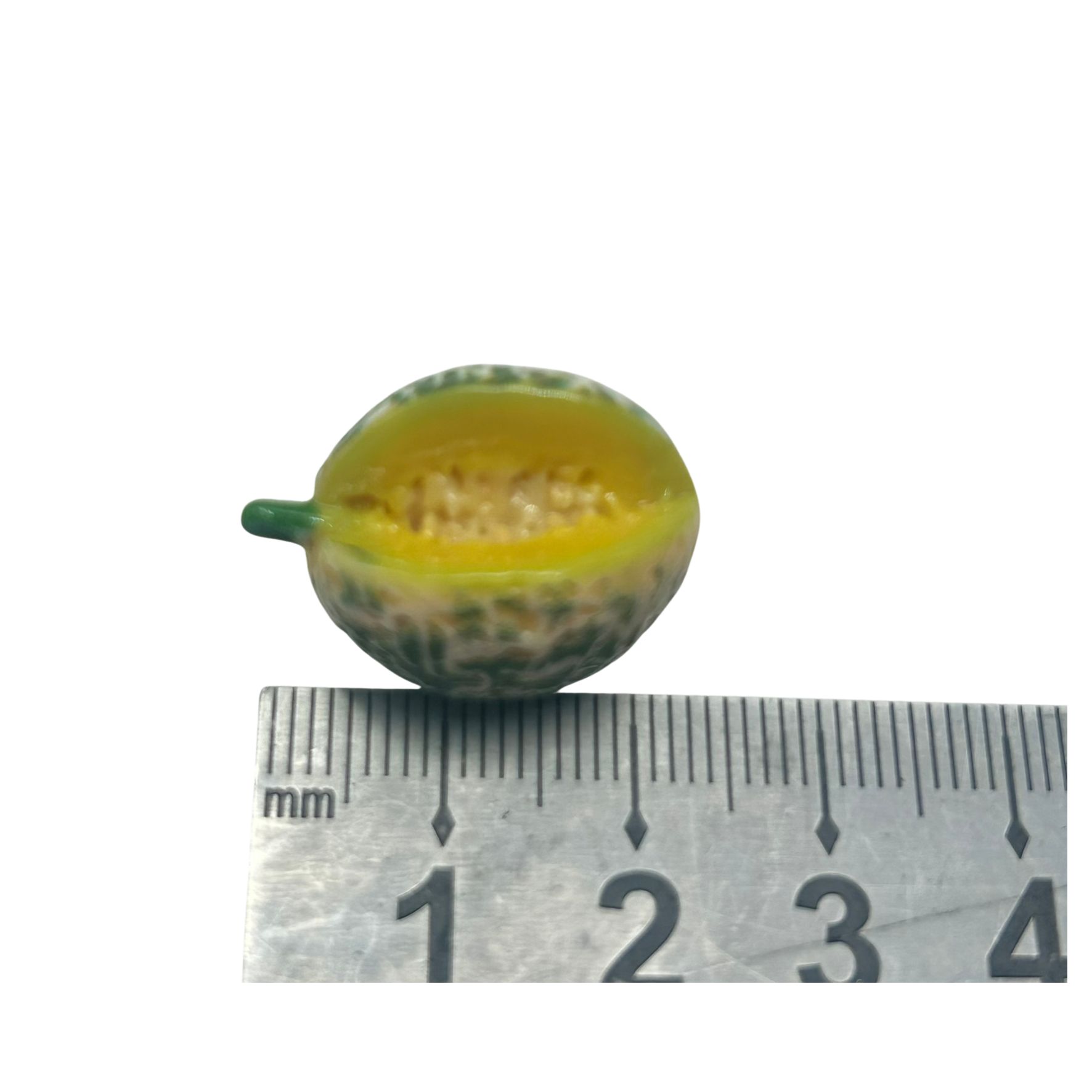 blminiatures 1:12 scale dollhouse miniature half melon - 1pcs tiny cut cantaloupe (1.5cm) for dollhouse kitchen decor