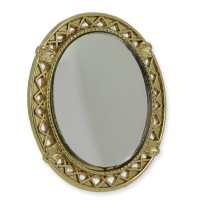 BLMINIATURES 1:12 - 1" Scale Dollhouse Miniature Season Decoration Christmas Miniature Oval Antique Mirror (Antique Style, 4.3 x 5.2cm)