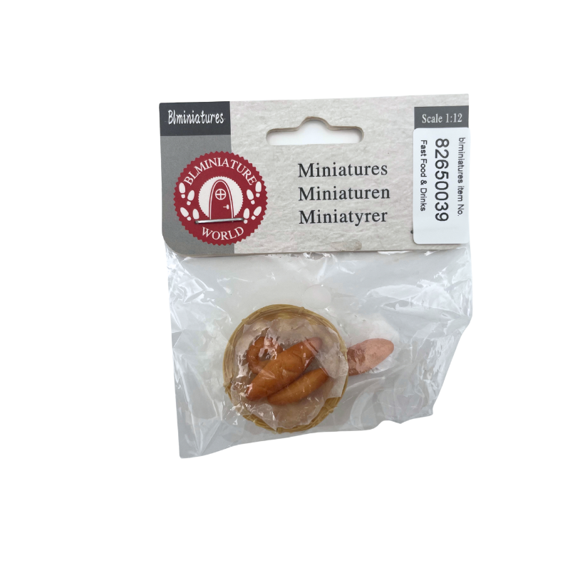 BLMINIATURES 1:12 - 1" Scale Dollhouse Miniature Sausage Meal Plate