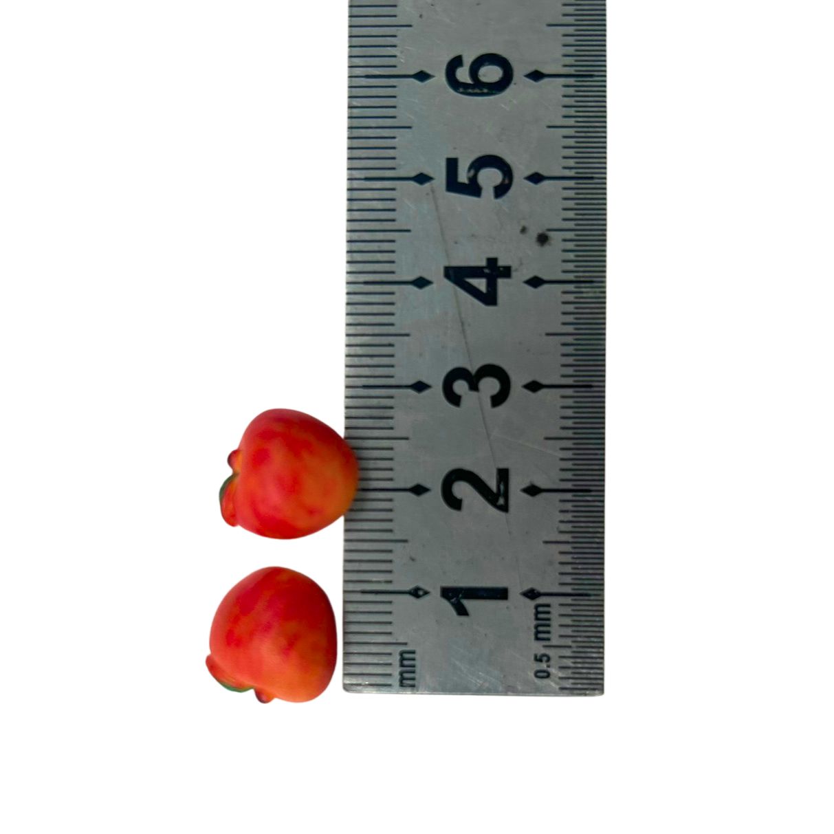 Blminiatures 1:12 Scale Dollhouse Miniature Red Apples - 2pcs Tiny Whole Fruit (1.2cm) for Dollhouse Kitchen Decor