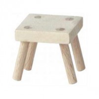 BLMINIATURES 1:12 - 1" Scale Dollhouse Miniature Season Decoration Christmas Miniature Square Wooden Stool (Natural Wood, 2.5cm)