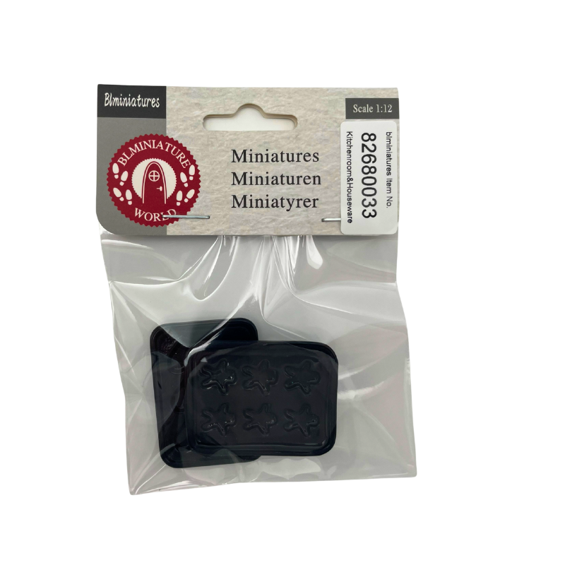 BLMINIATURES 1:12 - 1" Scale Kitchen Miniature Black Star-Shaped Baking Molds (Set of 2)