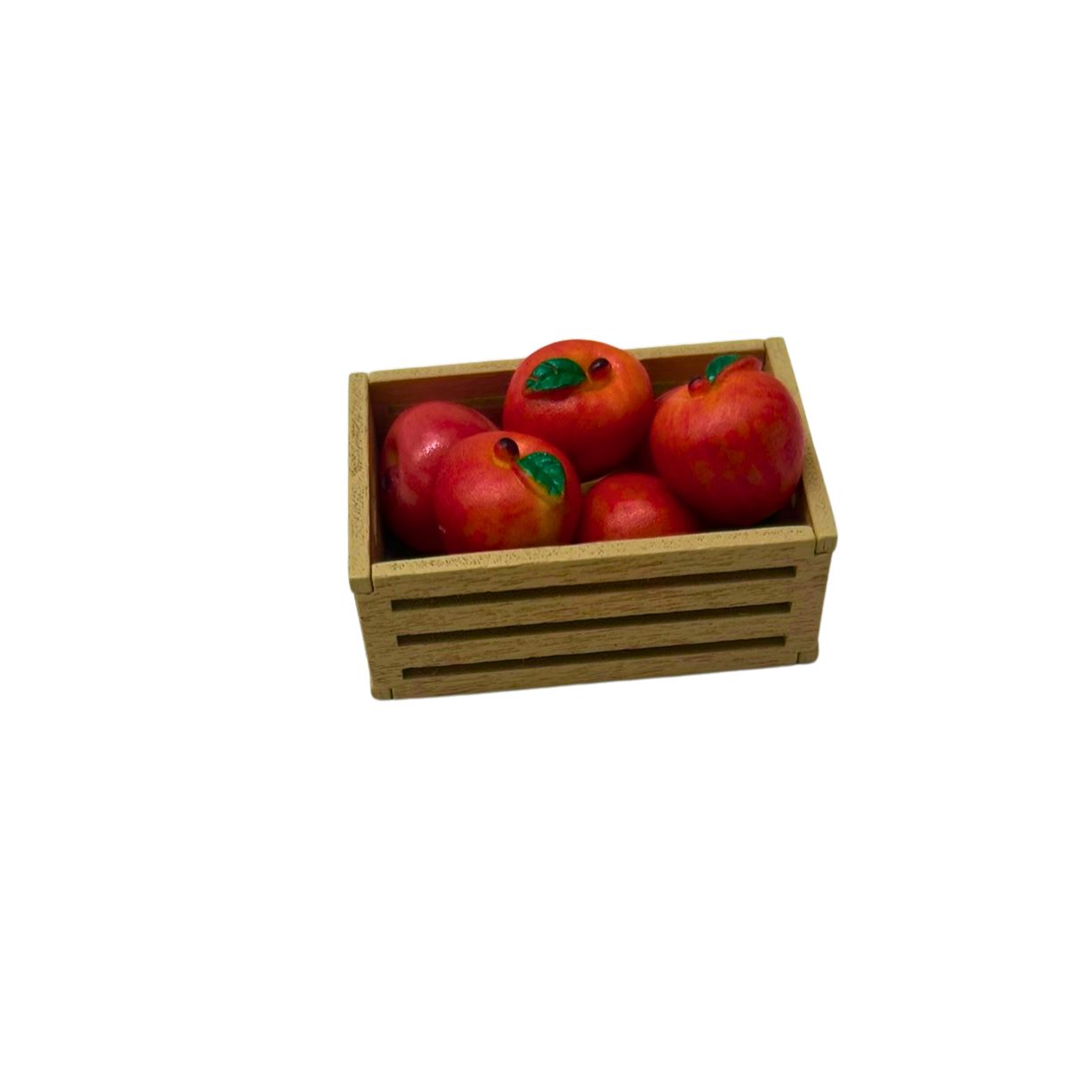 Blminiatures 1:12 Scale Dollhouse Miniature Apple Crate - 1pc Wooden Crate with 8 Red Apples for Dollhouse Market Decor