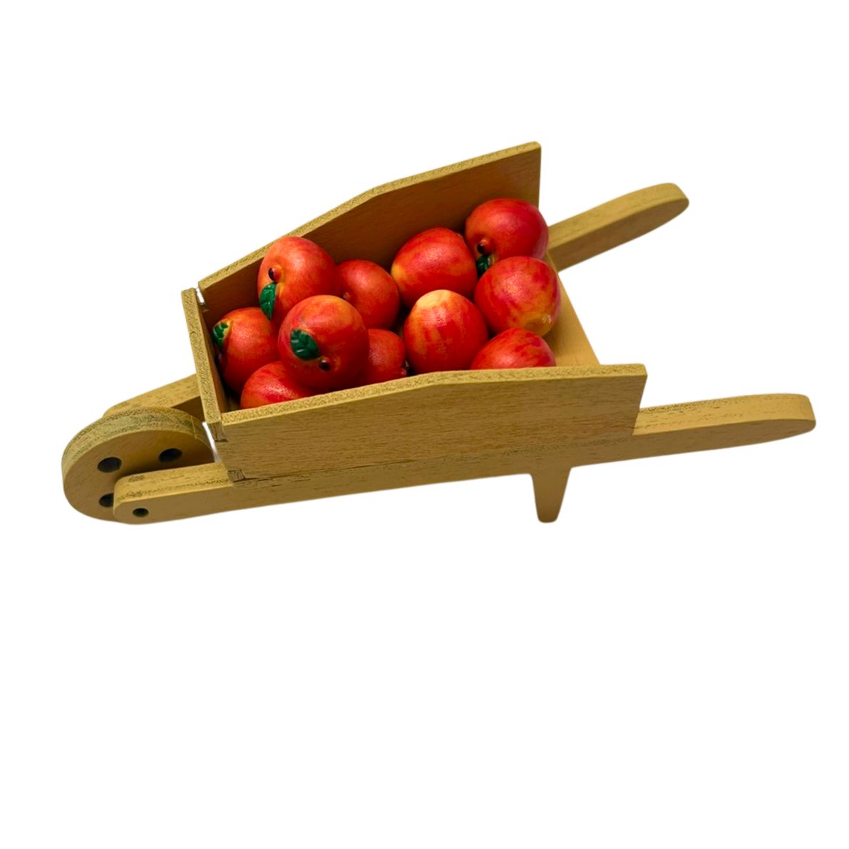 blminiatures Dollhouse Miniature Apple Wheelbarrow